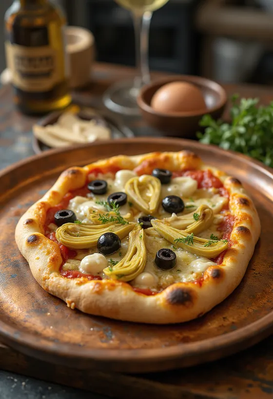 Articsókás pizza mozzarellával és parmezánnal