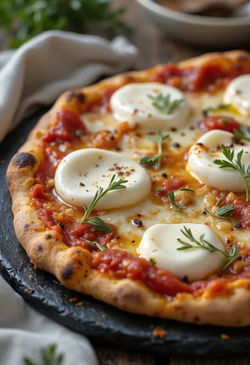 Pizza alla Mozzarella di Bufala bivaly mozzarellával