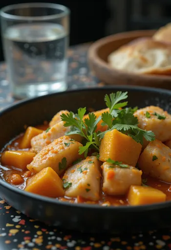 Vatapá de peixe com pimenta-malagueta, egy brazil étel csípős piri-piri és kókusztejjel