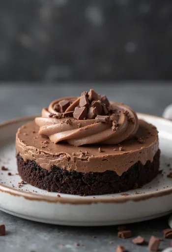 Csokoládé mousse torta tálalva