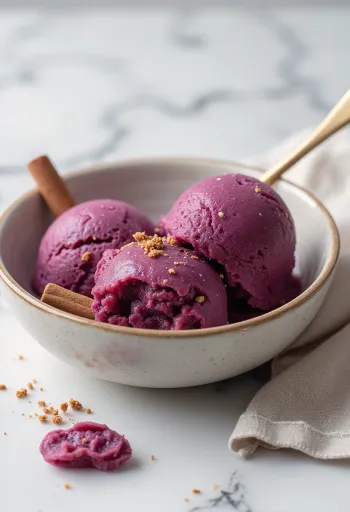 Fahéjas szilva sorbet házi készítésű frissítő desszert