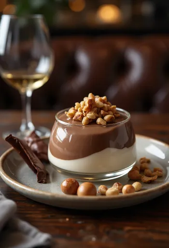 Ferrero Rocher panna cotta pohárban