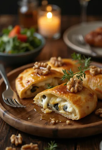 Kéksajtos-mézes calzone frissen sütve