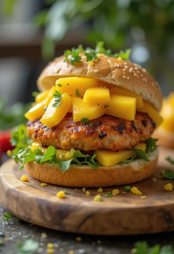 Mangós Burger tálalva
