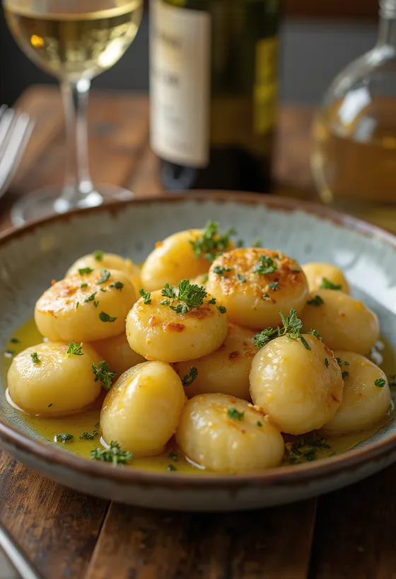 Oregánós gnocchi tálalva