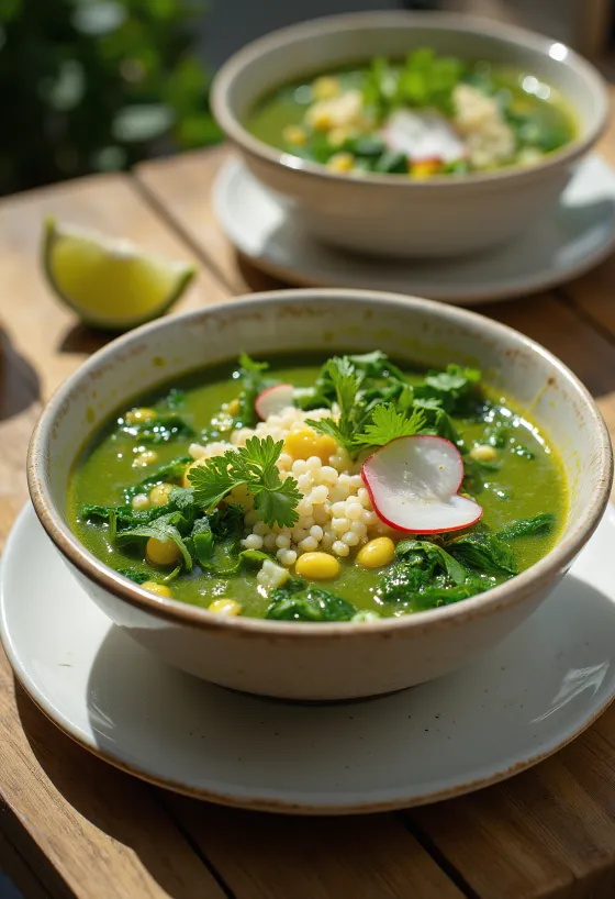 Pozole con espinacas, mexikói leves spenóttal