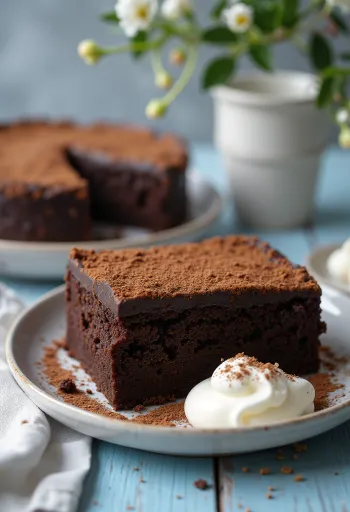 Rumos-kávés torta csokoládéreszelékkel díszítve