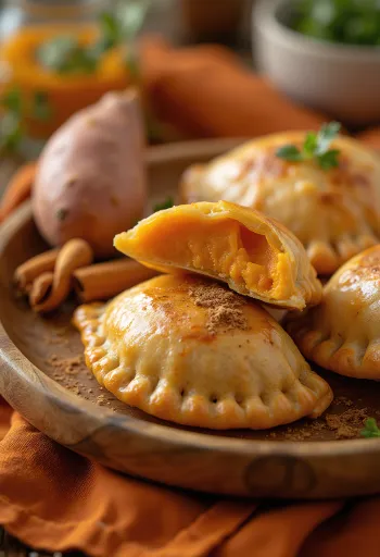 Sült édesburgonyás empanada fűszeres töltelékkel