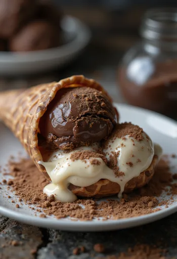 Cornetto Triple Chocolate fagylalt háromféle csokoládéval és ropogós tölcsérrel tálalva