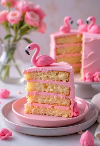 Flamingó torta rózsaszín és arany díszítéssel