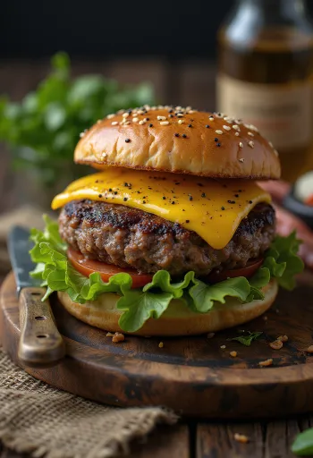 Marha & Bors burger tálalva