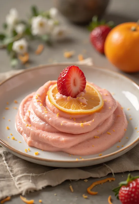 Narancsos-epres smoothie friss eperrel és reszelt narancshéjjal díszítve