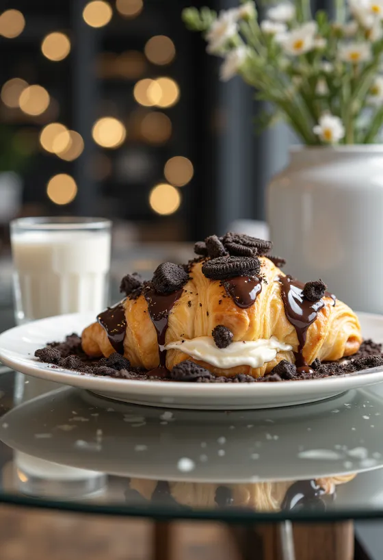 Oreo croissant tálalva