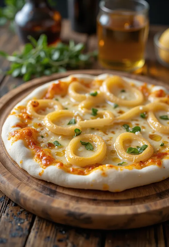 Pizza ai Cipollotti újhagymával és sajttal