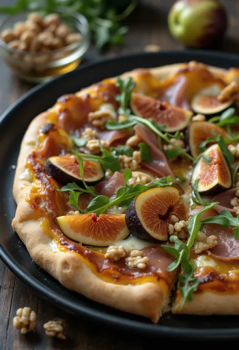 Fügés pizza prosciutto sonkával és mézzel