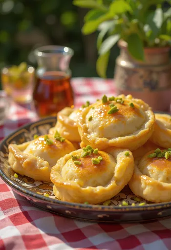 Qatayef arab palacsinta tálalva