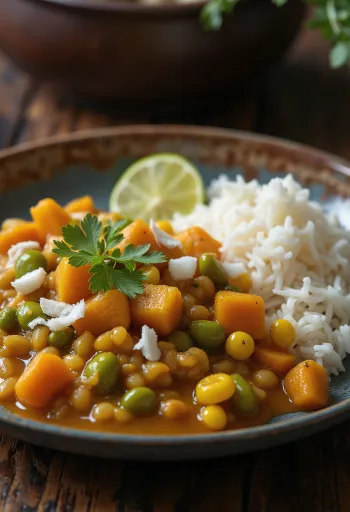 Thali Kannadiga Oota stílusban, gazdag zöldségekkel és friss lime-mal tálalva