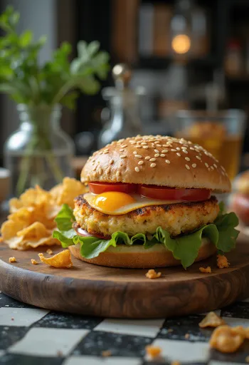 Vegán padlizsánburger friss zöldségekkel