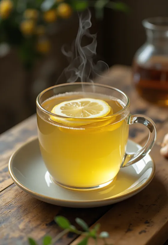 Citromos-gyömbéres tea bögrében