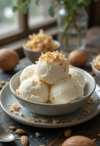 Coconut Almond Ice Cream tálalva
