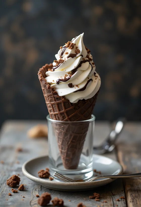 Cornetto Brownie jégkrémkúp csokoládé fagylalttal és brownie darabokkal