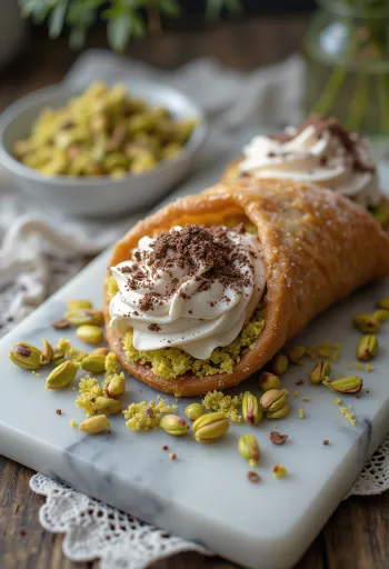 Csokoládés-mentás cannoli tálalva