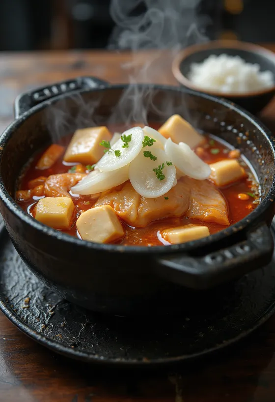 Domi Maeuntang JJigae, koreai fűszeres halleves kimchivel