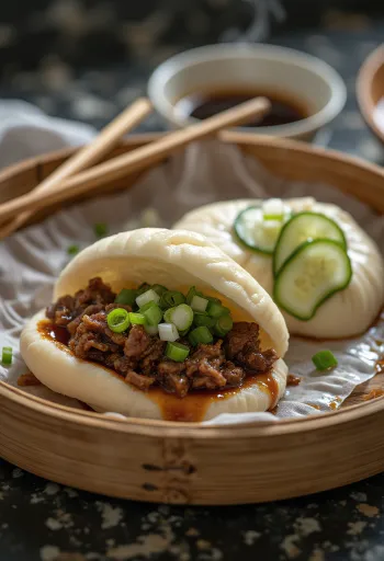Marhahúsos bao bun étel tálalva