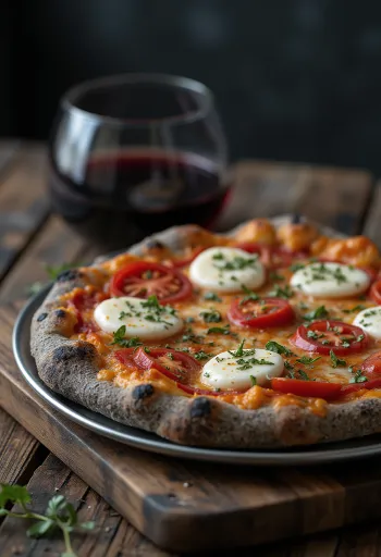 Pizza di Grano Arso égett gabonából és olasz sajtokkal