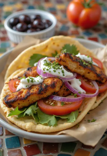 BBQ grillezett vegán gyros tálalva