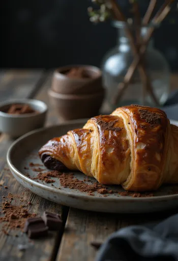 Frissen sült brazil kakaós croissant