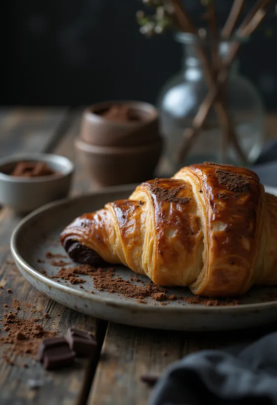 Frissen sült brazil kakaós croissant