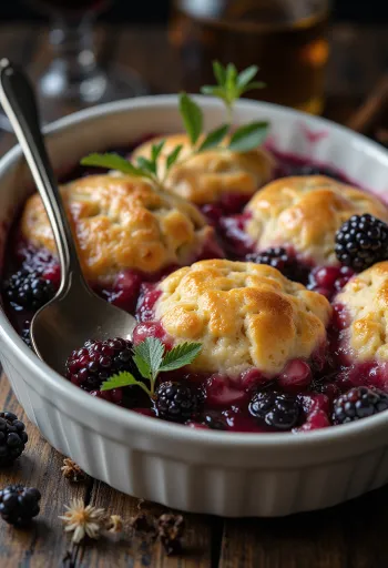 Cobbler szederrel, ropogós tetejű és zamatos szederrel gazdagítva