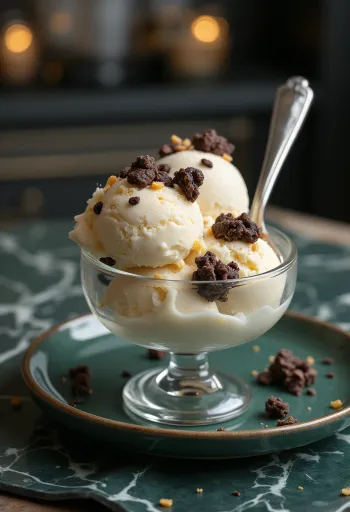 Crunch Ice Cream fagylalt tálalva