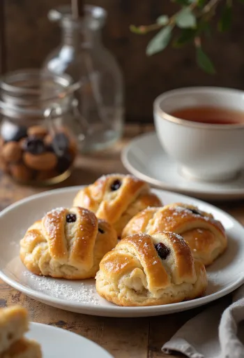 Gluténmentes Eccles cake, édes mazsolás töltelékkel és aranybarnára sült tésztával