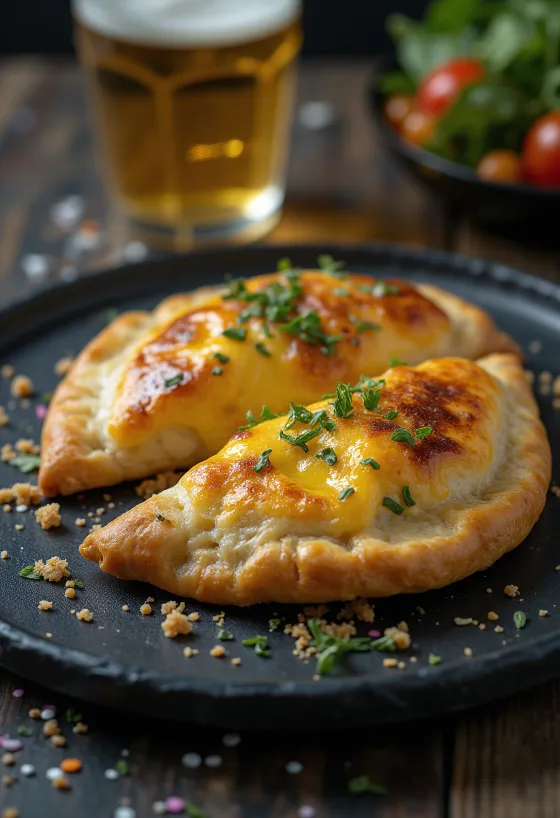 Füstölt sajtos calzone aranybarnára sütve