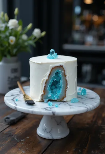 Geode torta színes kristálycukorkákkal