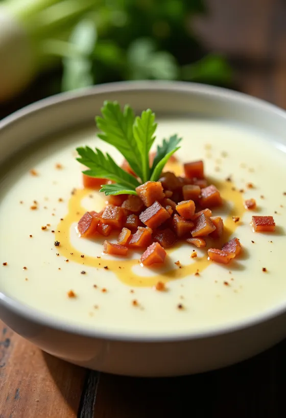 Keto zellerkrémleves