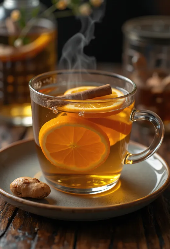 Narancsos-gyömbéres tea csészében