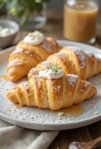 Frissen sült orosz tejfölös croissant
