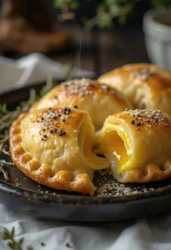 Padlizsános-parmezános empanada aranybarnára sütve