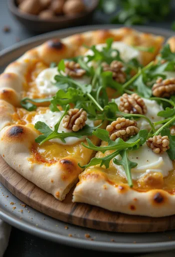 Gorgonzolás pizza dióval és mézzel