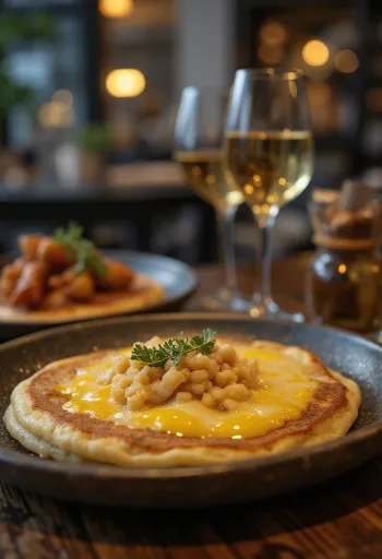 Raclette pancake tálalva