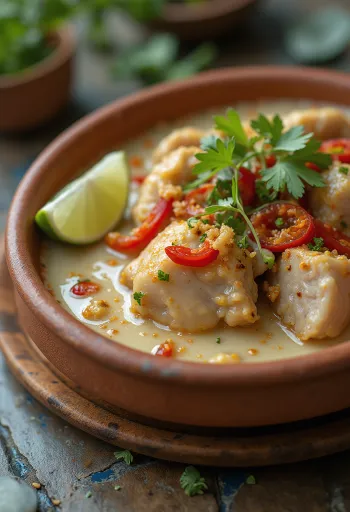 Bicol Express fűszeres változat, friss chilivel és kókusztejjel