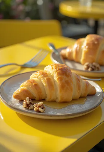 Bries croissant tálalva