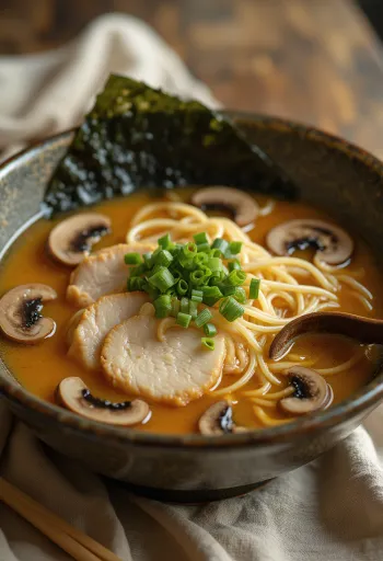 Chicken ramen tálalva csirkével és tojással