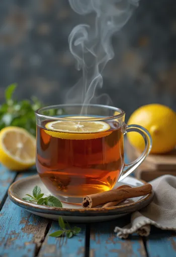 Citromos-rumos tea pohárban