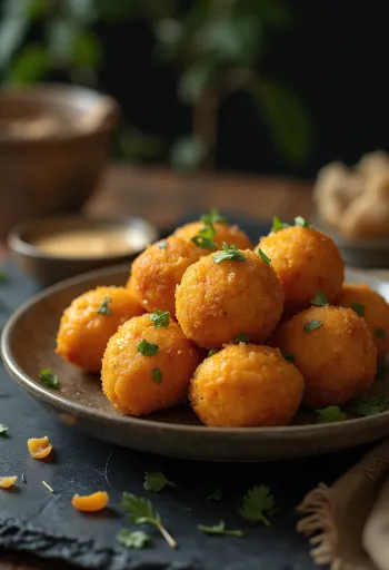 Coxinha édesburgonyával, ropogós édesburgonyás túróval töltött brazil étel