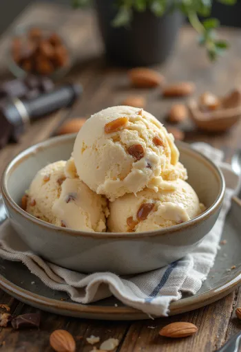 Daim Ice Cream fagylalt tálalva