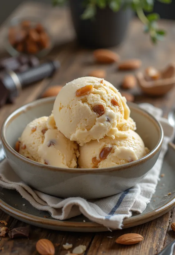 Daim Ice Cream fagylalt tálalva